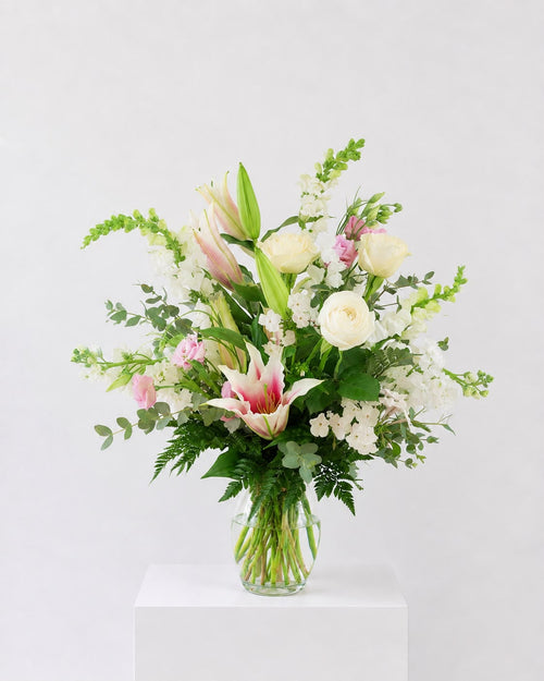 pink-white-lilies-roses-vase